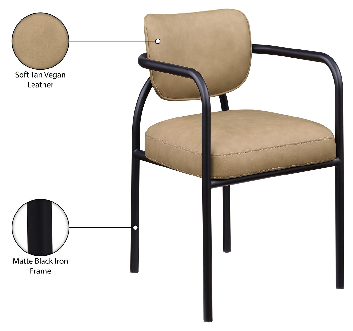 Serava - Vegan Leather Upholstered Dining Chair (Set of 2) - Tan