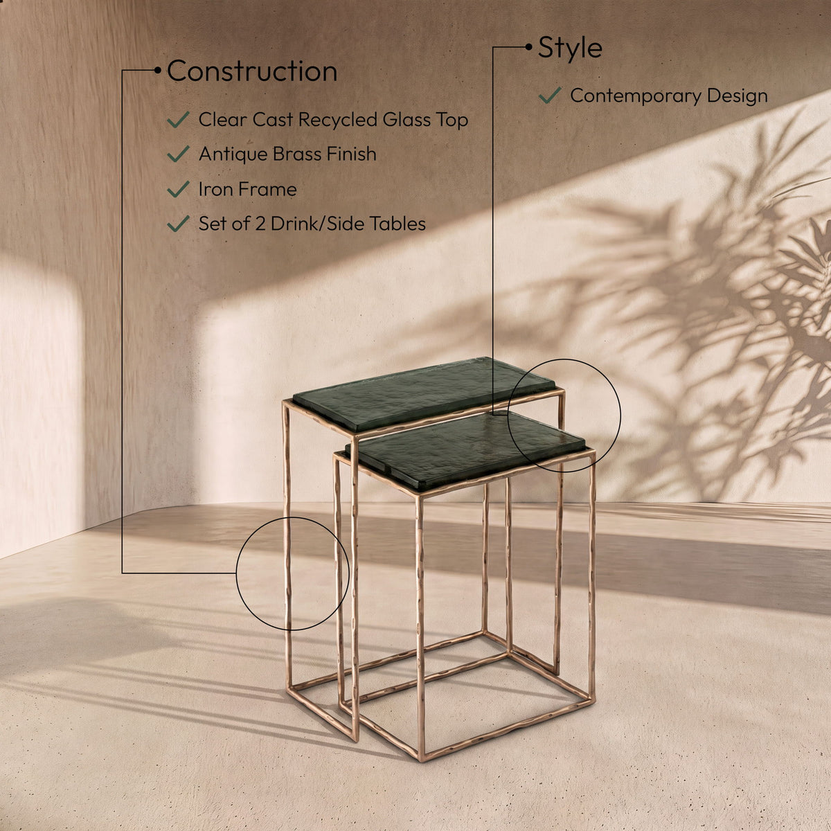 Calida - Nesting End Table - Brass