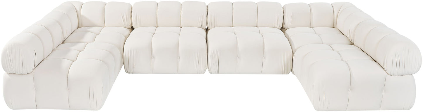 Orin - U-Shaped Velvet 6 Piece Modular Sectional