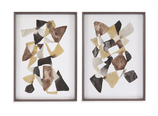 Mod In Neutrals Framed Print (Set of 2) - Brown