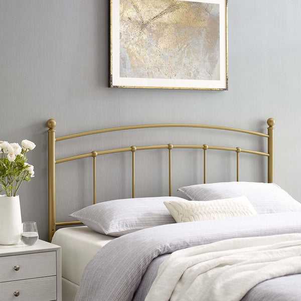 Abigail Metal Headboard - Queen, Gold