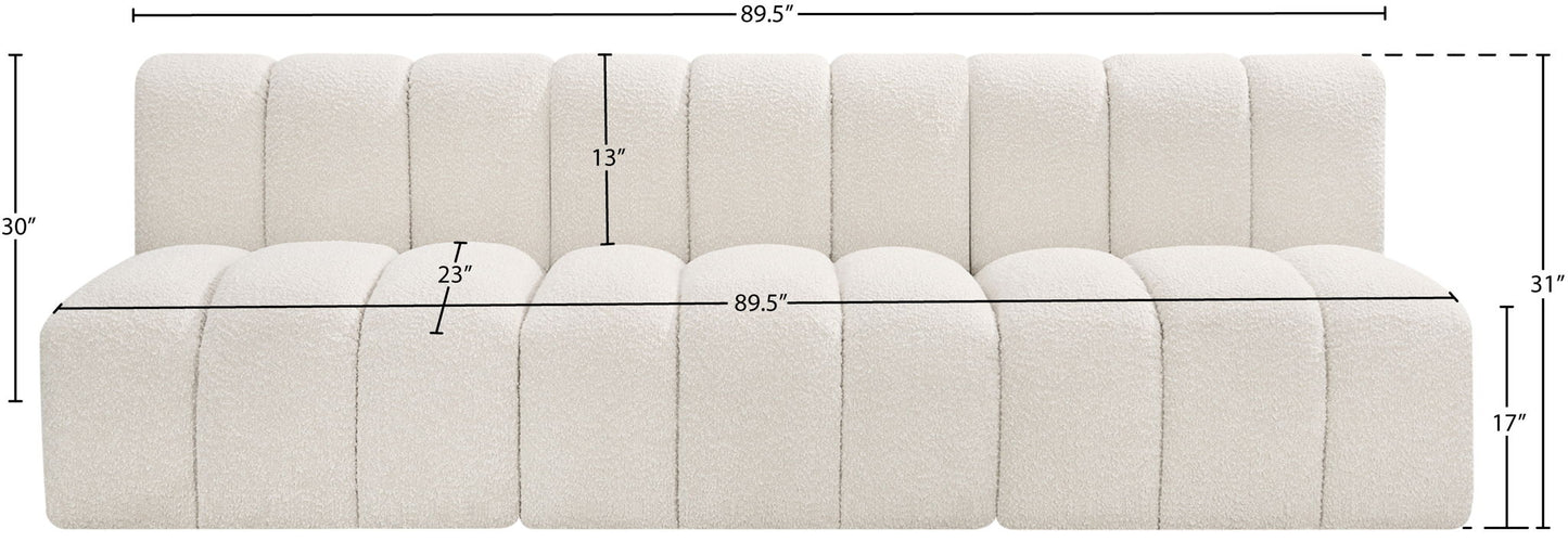 Arc - Boucle Fabric 3 Seats Modular Sofa