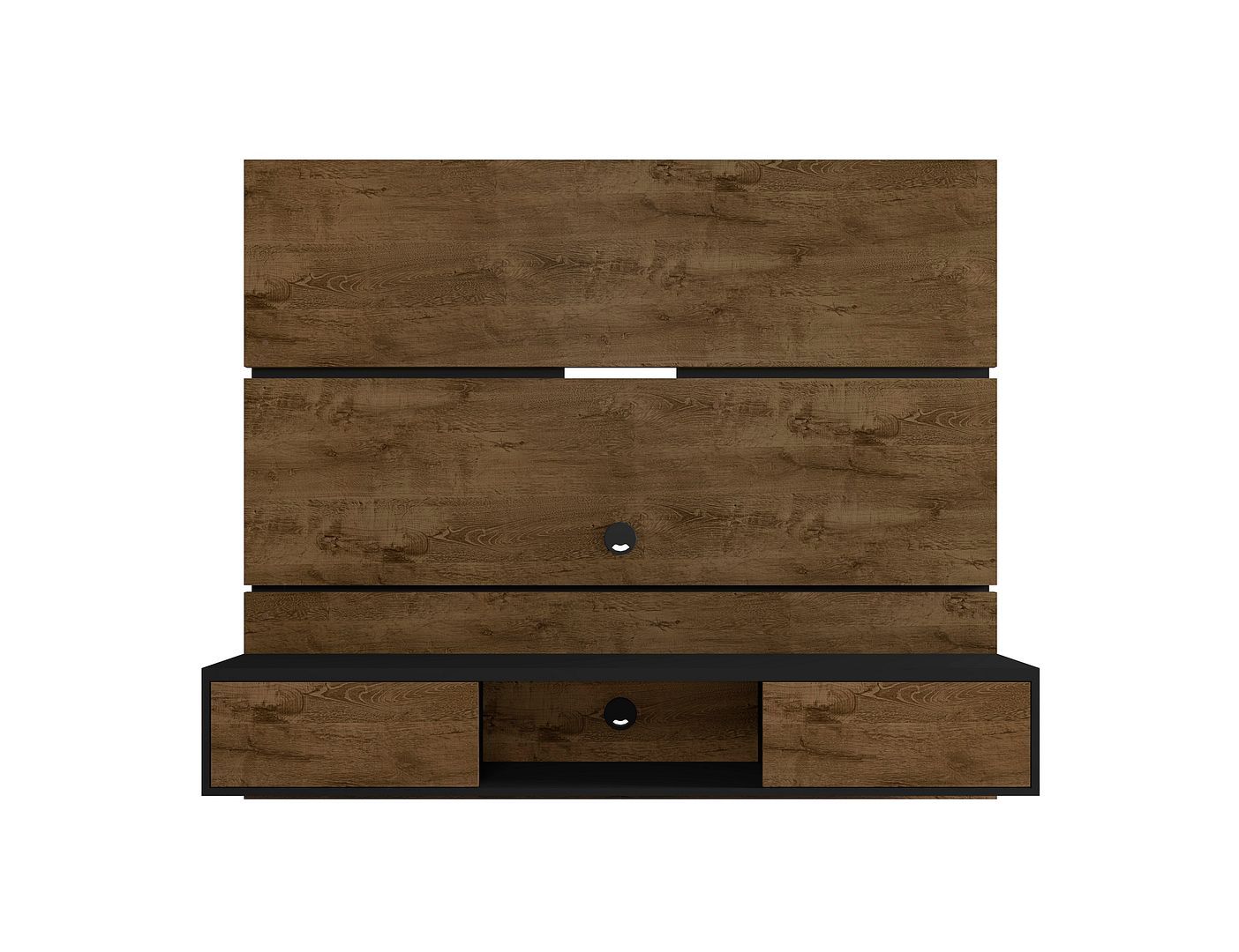 Vernon - TV Panel - Rustic Brown And Black
