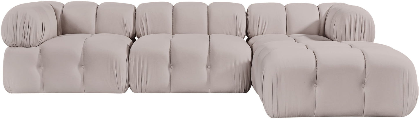 Orin - Velvet 4 Piece Modular Sectional With Chaise