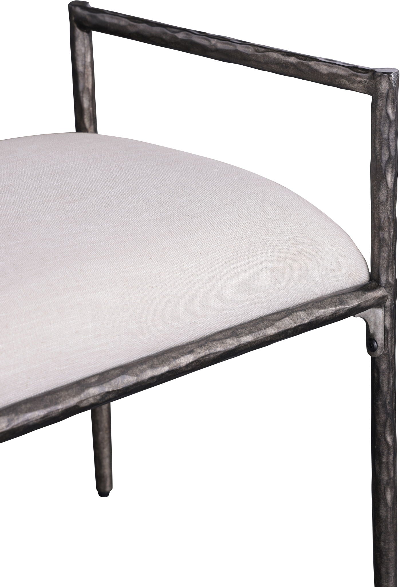 Axis - Linen Textured  Beige Fabric Upholstered Bench