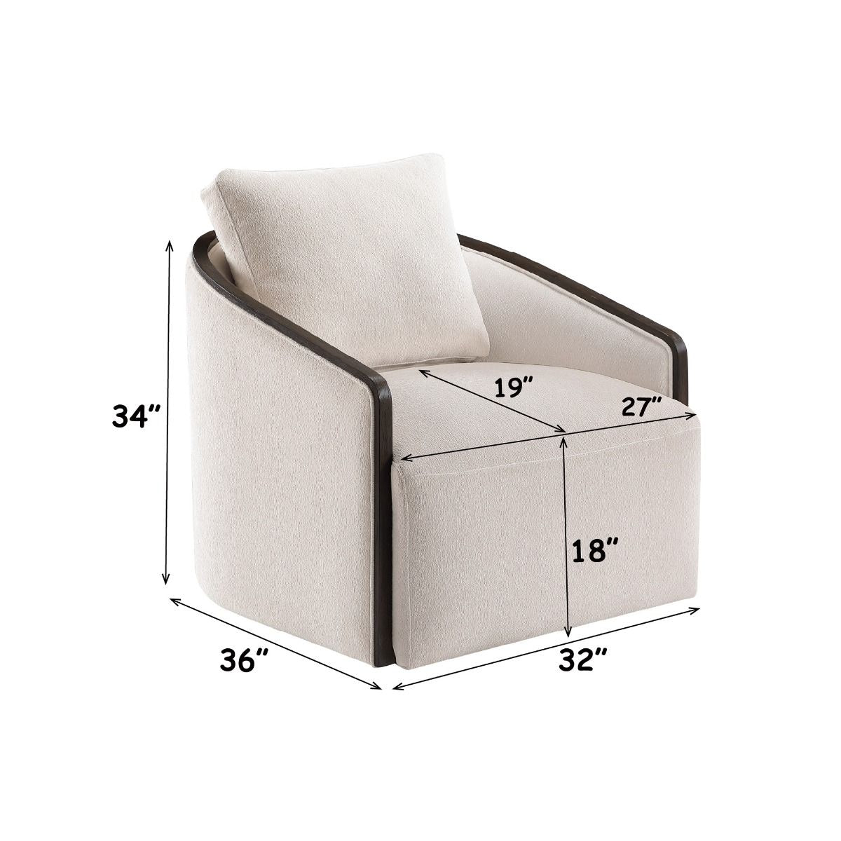 Lenora - Accent Chair With Swivel - Beige Chenille
