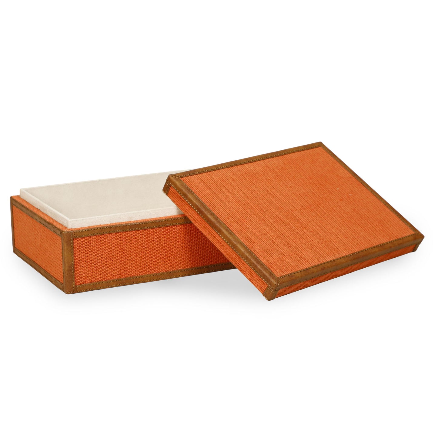 Acre - Cotton Jute Jewelry Box - Orange
