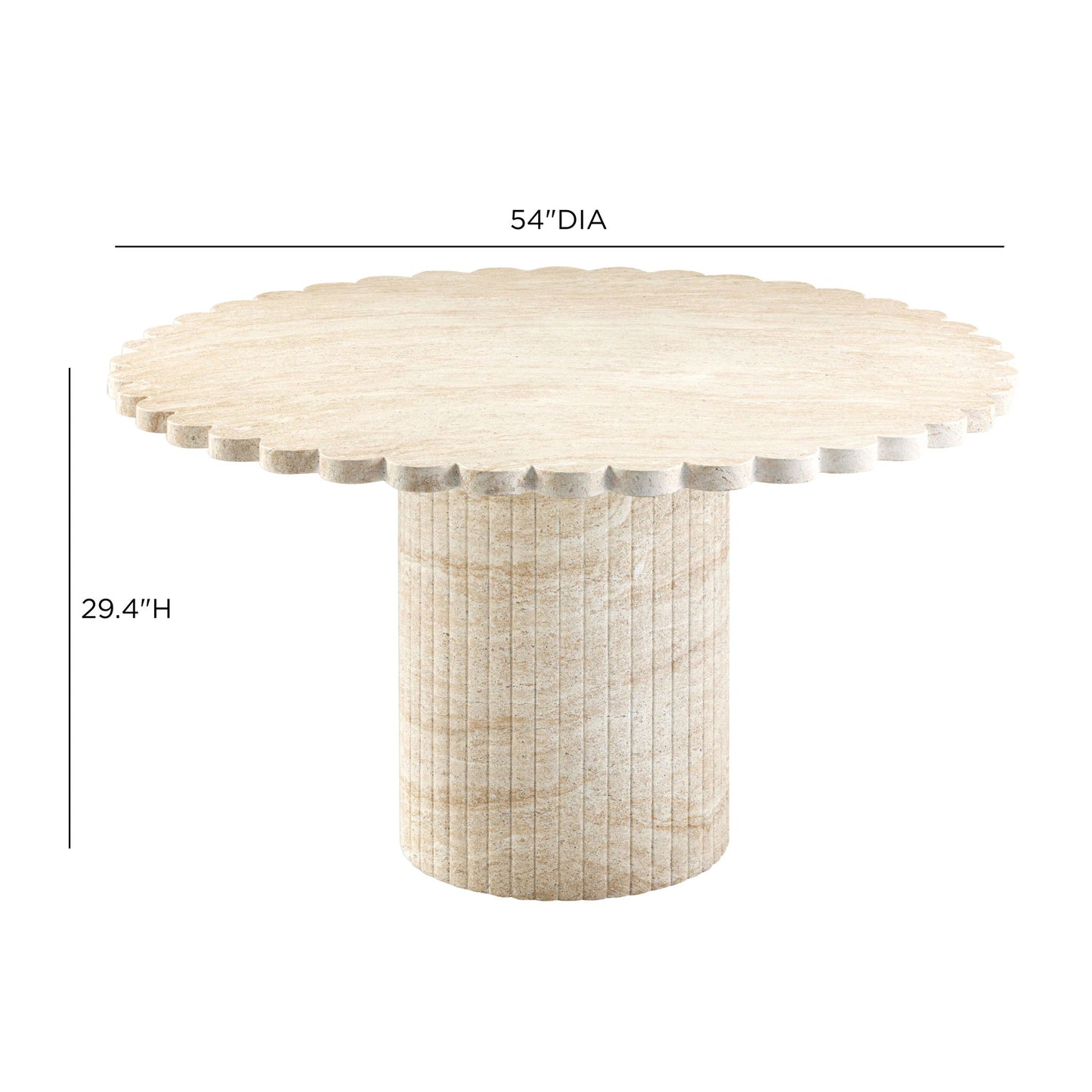 Blossom - Indoor / Outdoor Round Dining Table - Washed Travertine