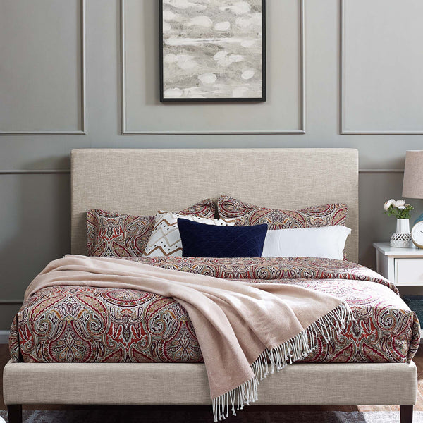 Taylor Upholstered Linen Fabric Headboard - King/CA King, Beige