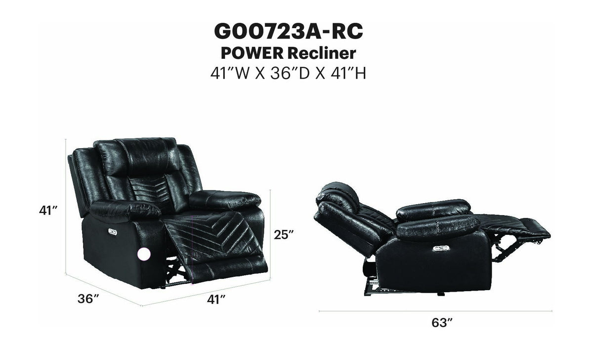 Glory Furniture - Sensa - Power Reclining Chair With LED Belt