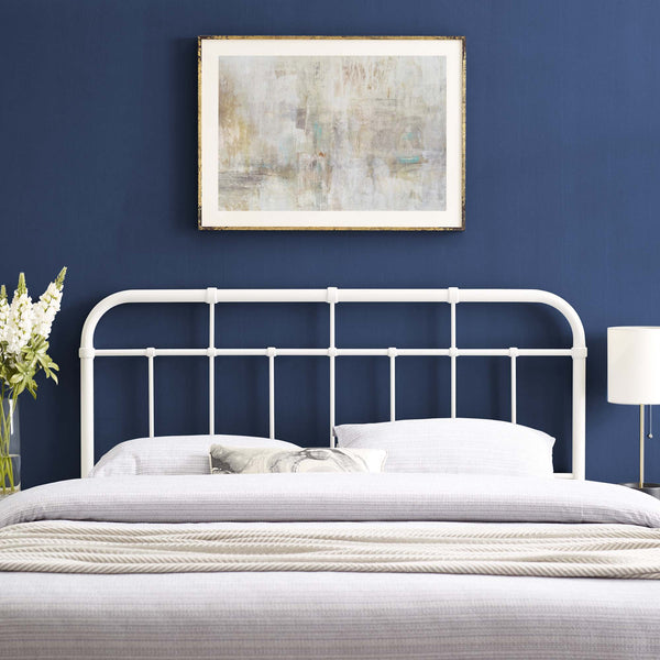 Alessia Metal Headboard - Queen, White