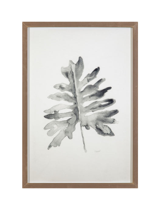 B & W Palm II Framed Print - White