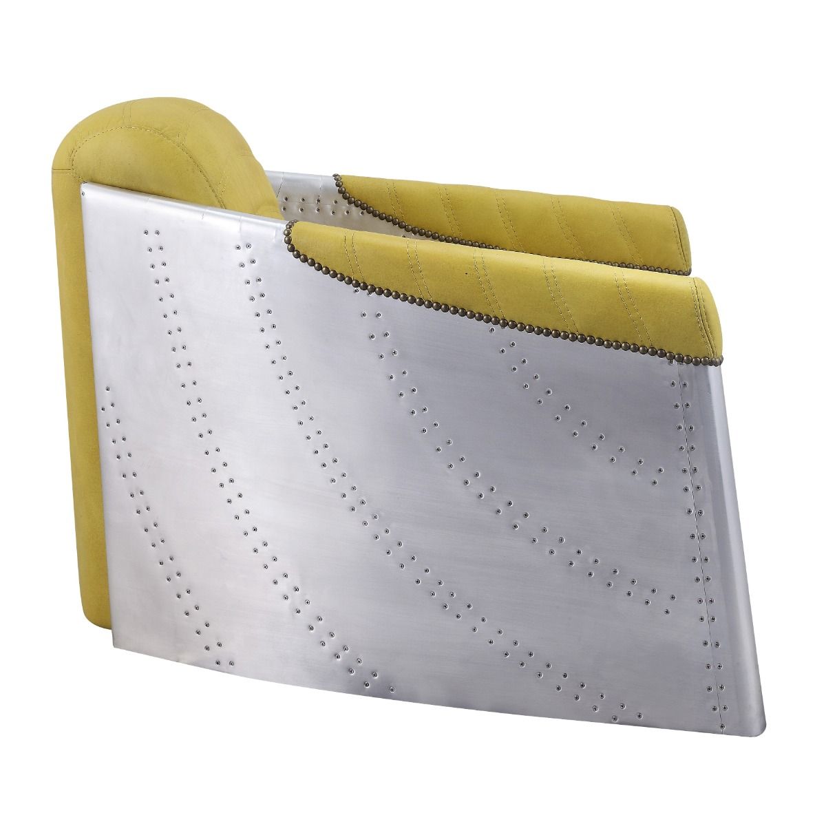 Brancaster - Accent Chair - Yellow Top Grain Leather & Aluminum