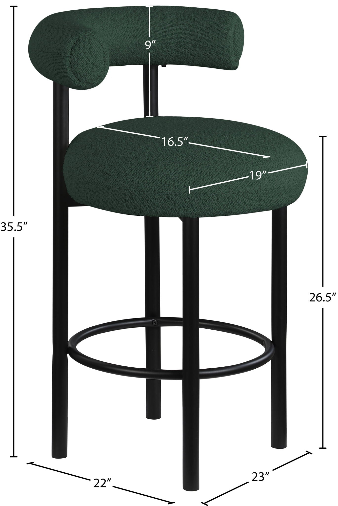 Bordeaux - Stool With Black Legs (Set of 2)