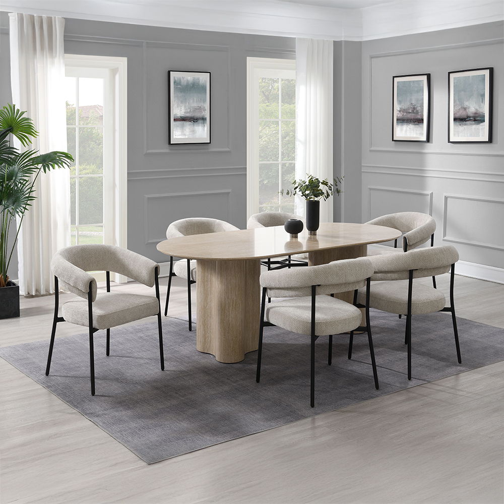 Jirina - Dining Table - Travertine Pattern
