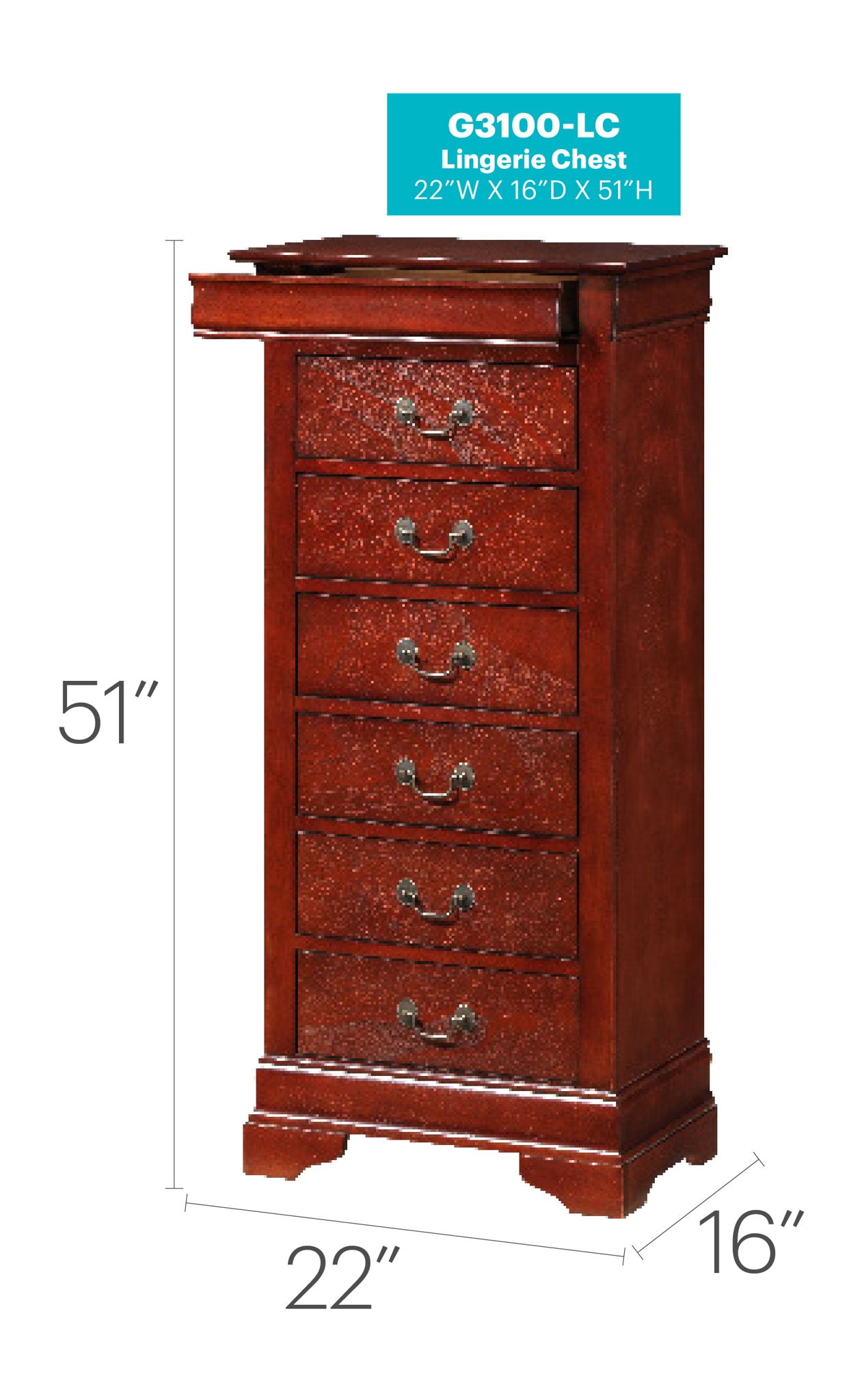 Glory Furniture - Louis Phillipe - Lingerie Chest
