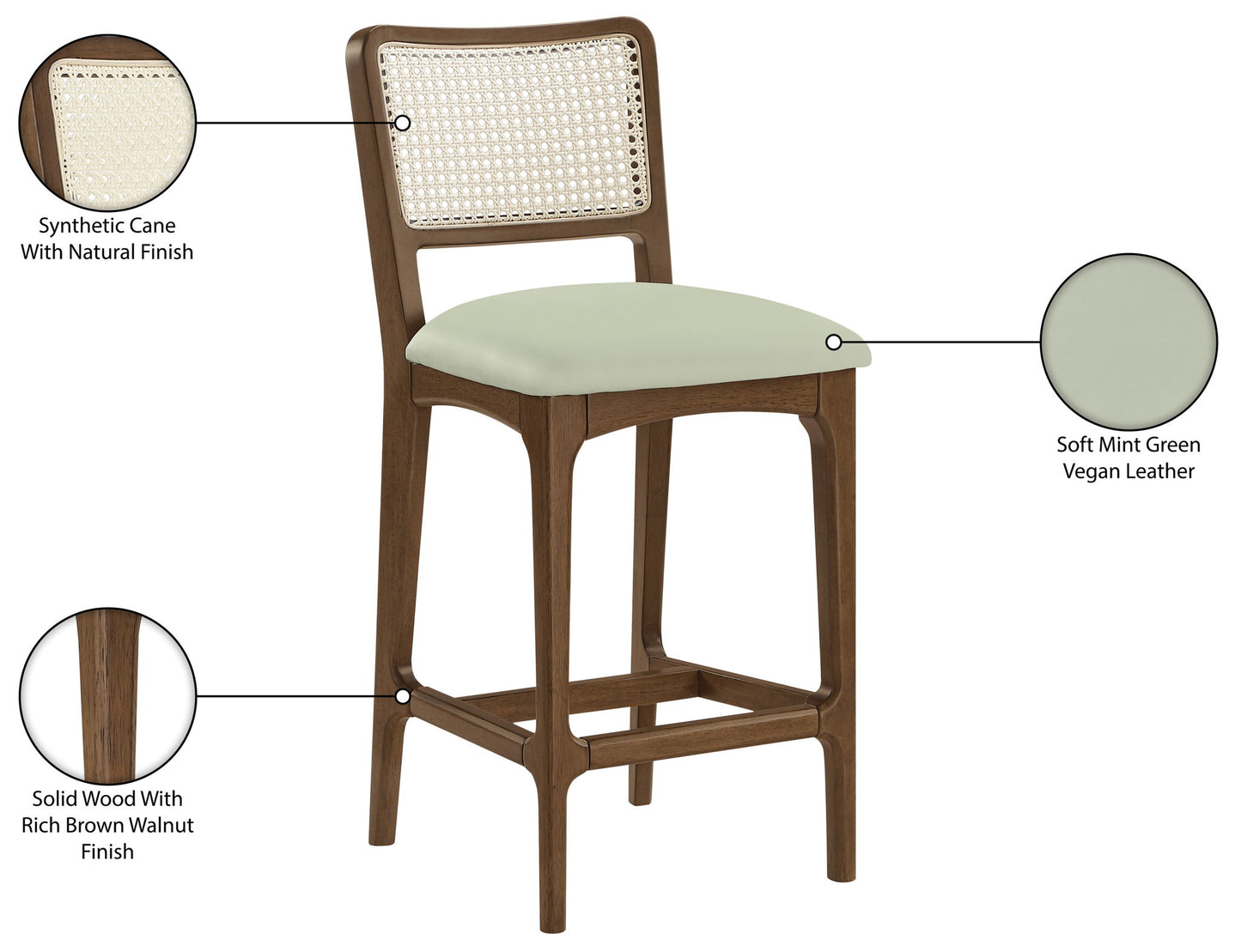 Atrium - Counter Stool With Brushed Brown Base (Set of 2)