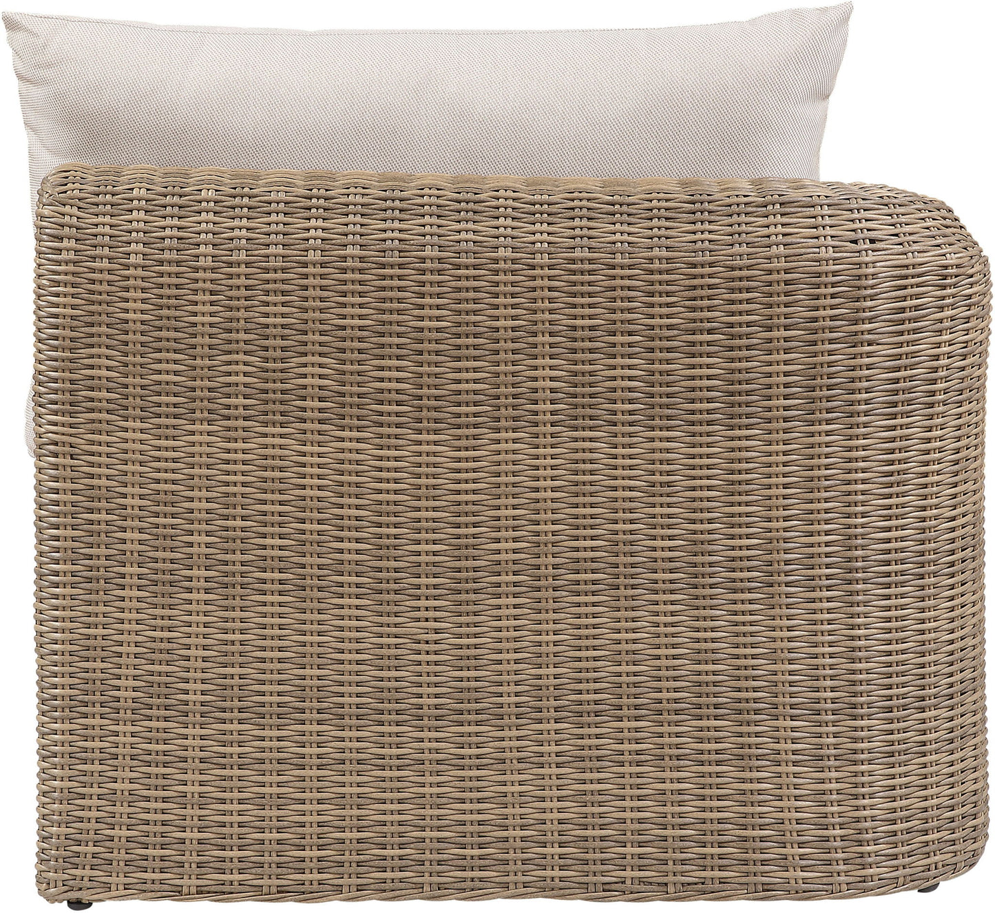 Seacrest - Olefin Water Resistant Fabric And Wicker Outdoor Patio Left Arm Chair