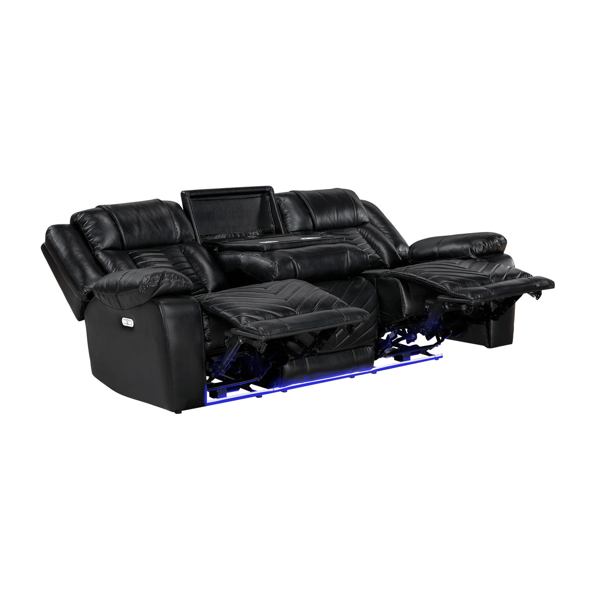 Glory Furniture - Sensa - Power Reclining Sofa With Table And LED Belt