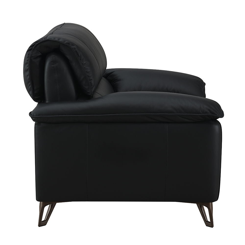 Eilene - Loveseat - Black Top Grain Leather