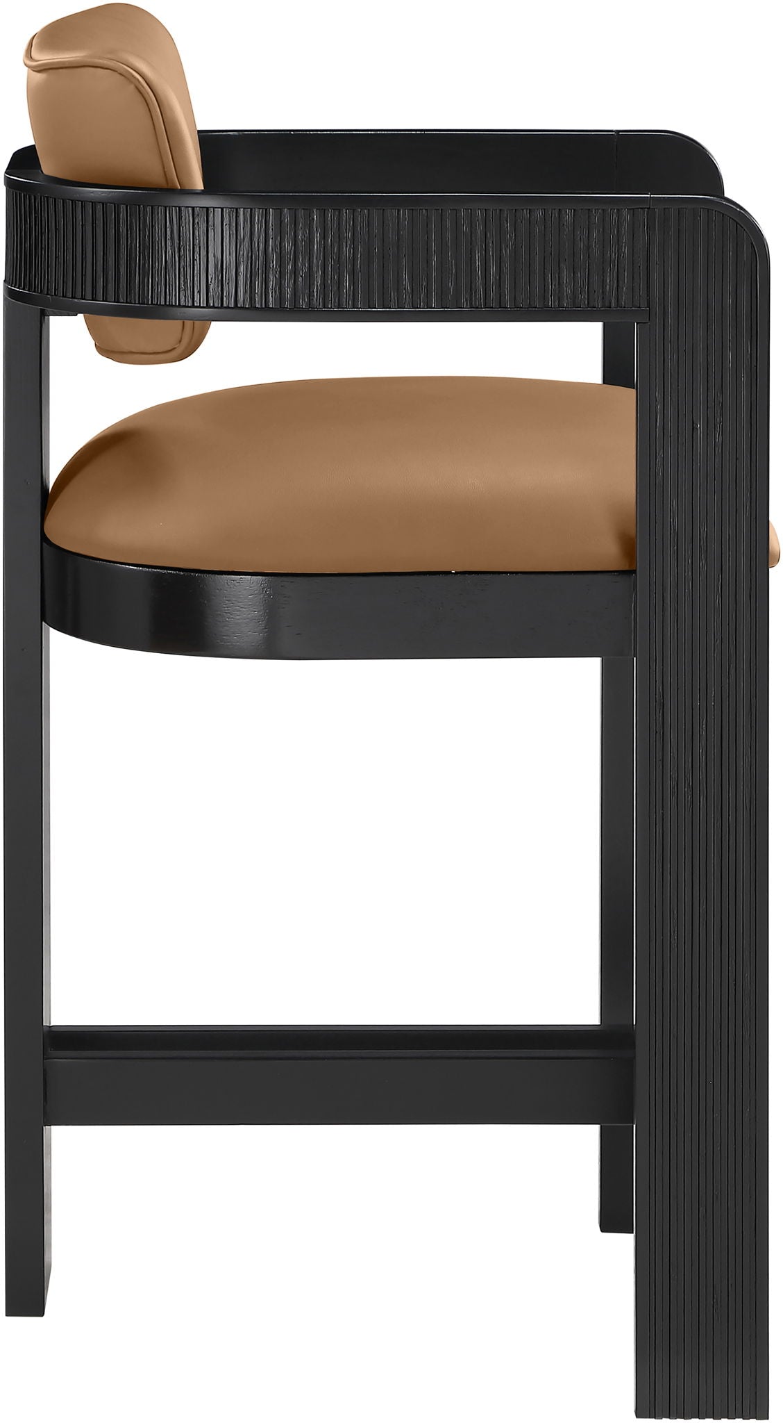 Sacha - Vegan Leather Upholstered Counter Stool With Black Base