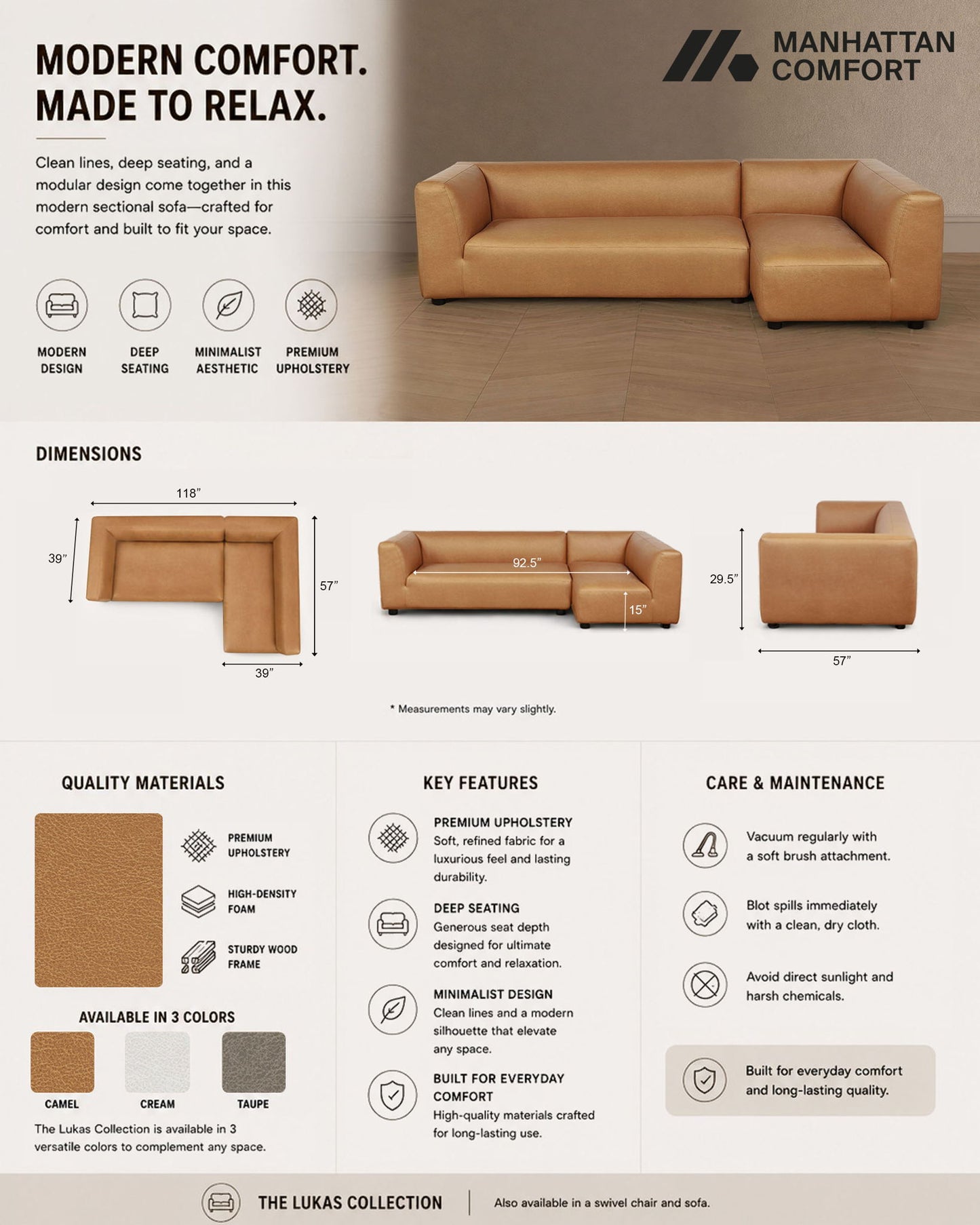 Manhattan Lukas - Sectional Sofa