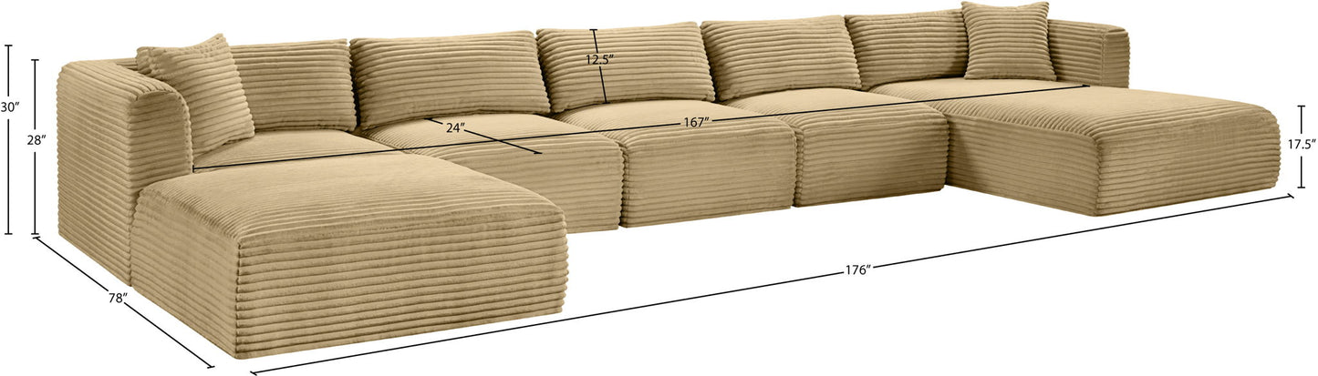 Shaggy - 6 Piece Modular Sectional With Chaise And Ottoman