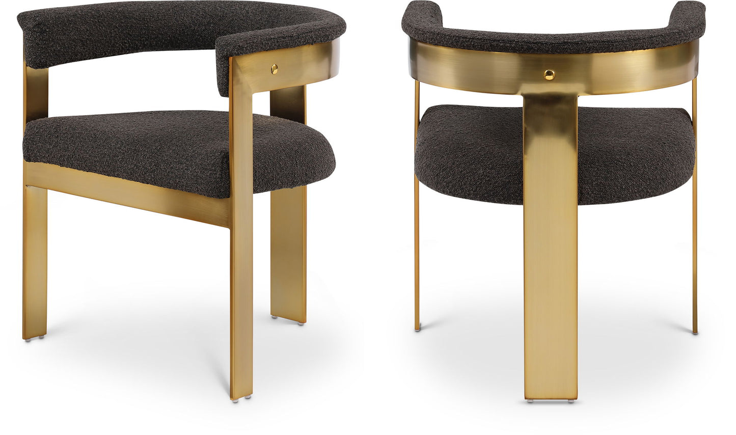 Romeo - Boucle Dining Chair With Gold Base (Set of 2)
