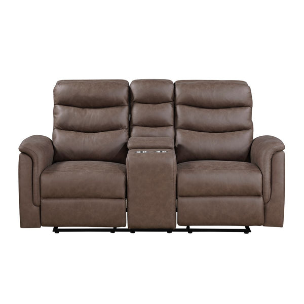 Metric Double Glider Reclining Love Seat with Center Console