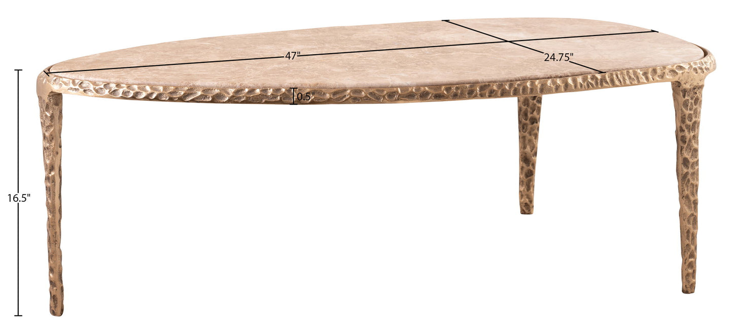 Gild - Aluminum Base And Genuine Marble Top Table