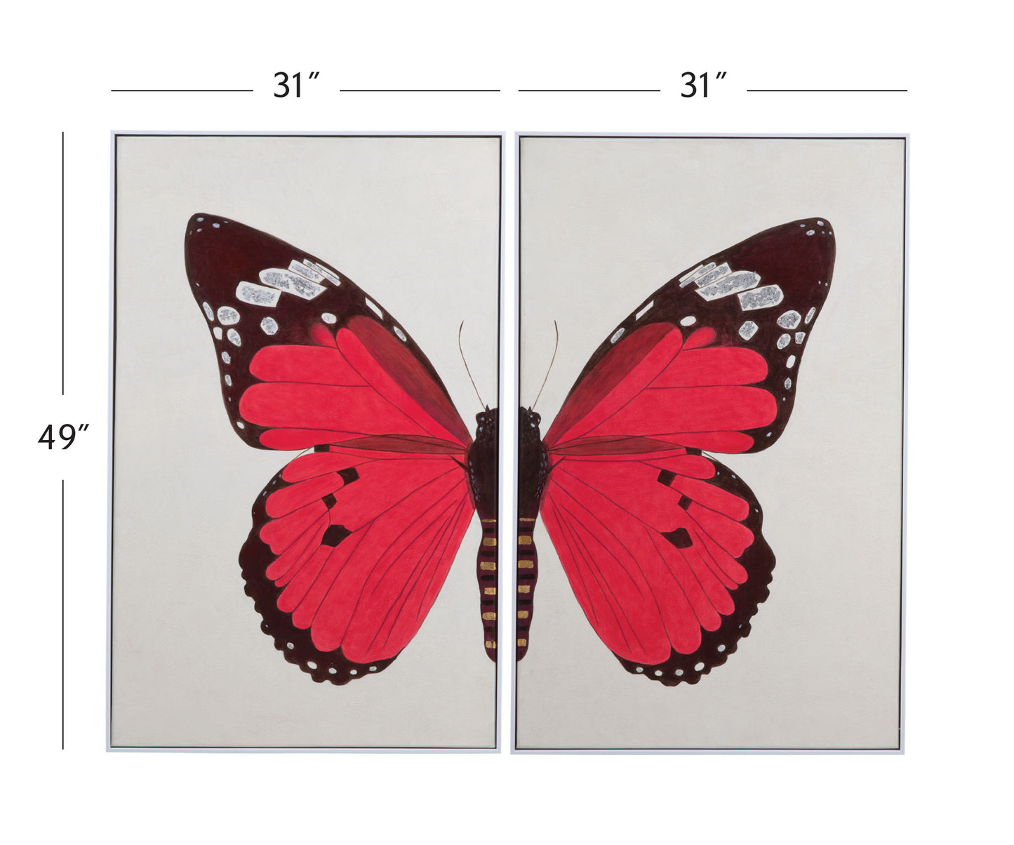 Butterfly Canvas Art (Set of 2) - White