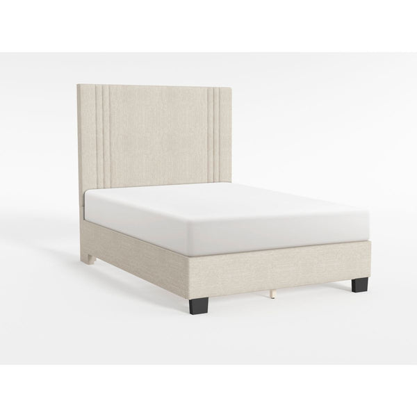 54" Light Beige Microfiber Platform Bed