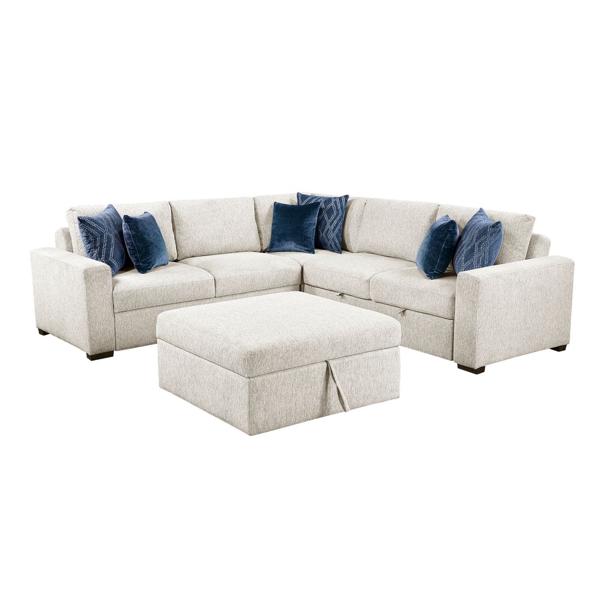Isla 4-Piece Sectional with Pull-out Bed and Ottoman