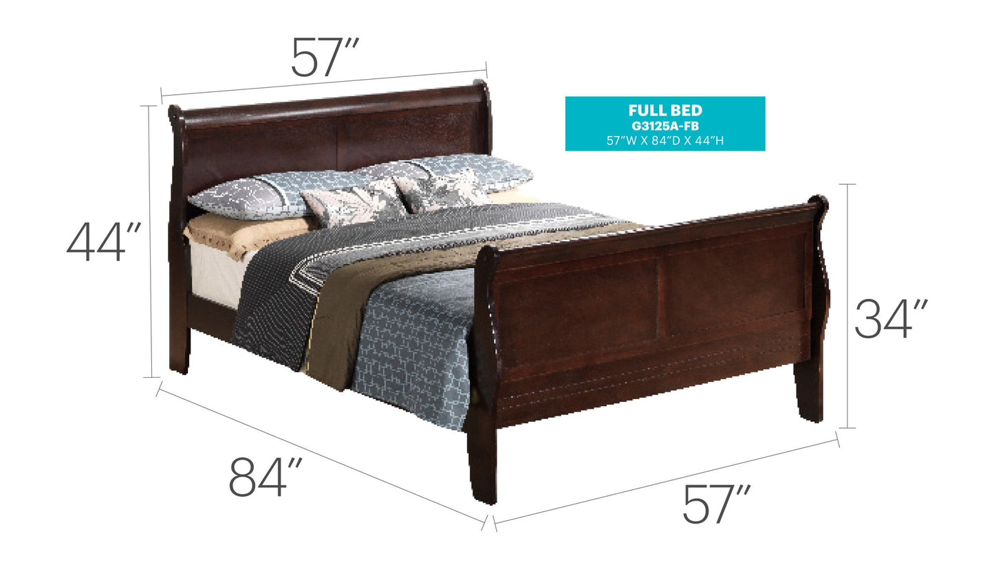 Glory Furniture - Louis Phillipe - Sleigh Bed