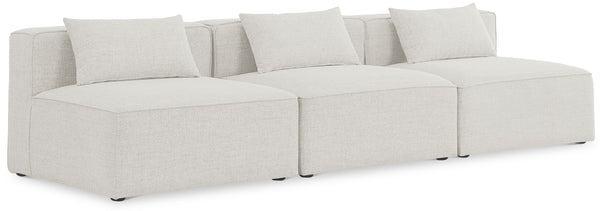 Cube - Linen Modular 3 Seat Armless Sofa