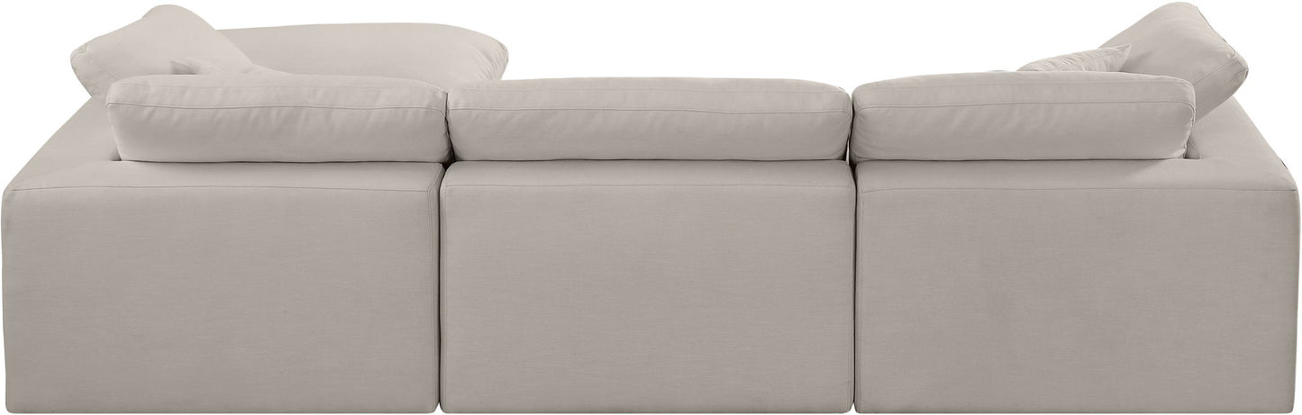 Comfy - 4 Piece Linen Fabric Modular Sectional With Chaise