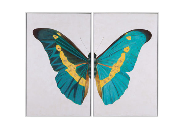 Butterfly Wings Canvas Art (Set of 2) - White