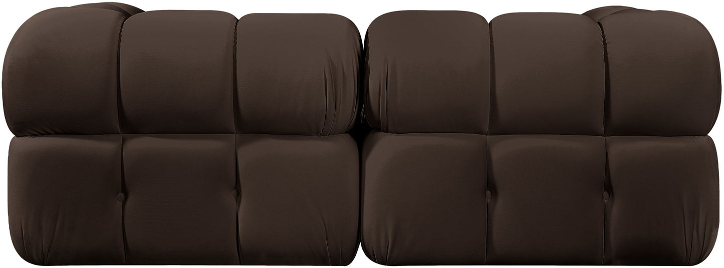 Orin - Velvet Performance Fabric Upholstered 2 Piece Modular Sofa (2 Corner Chairs)