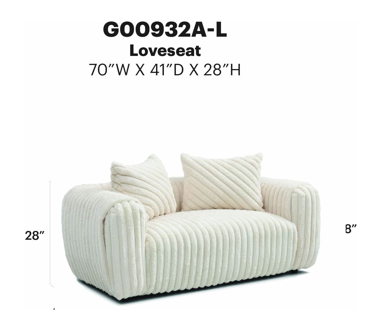 Cancun - Loveseat - Ivory