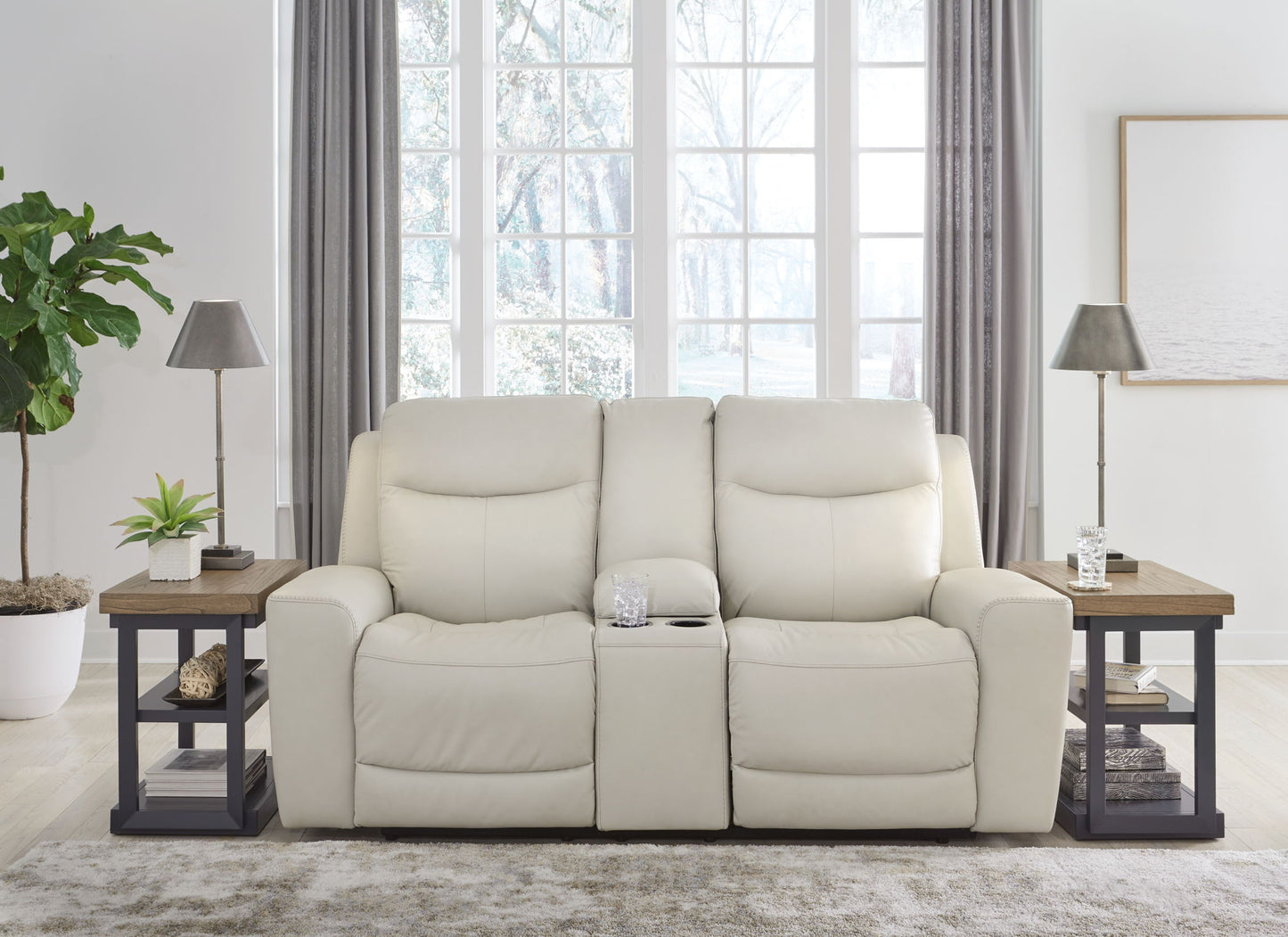 Mindanao - 3 Pc. - Power Reclining Sofa, Power Reclining Loveseat With Console, Power Recliner - Coconut