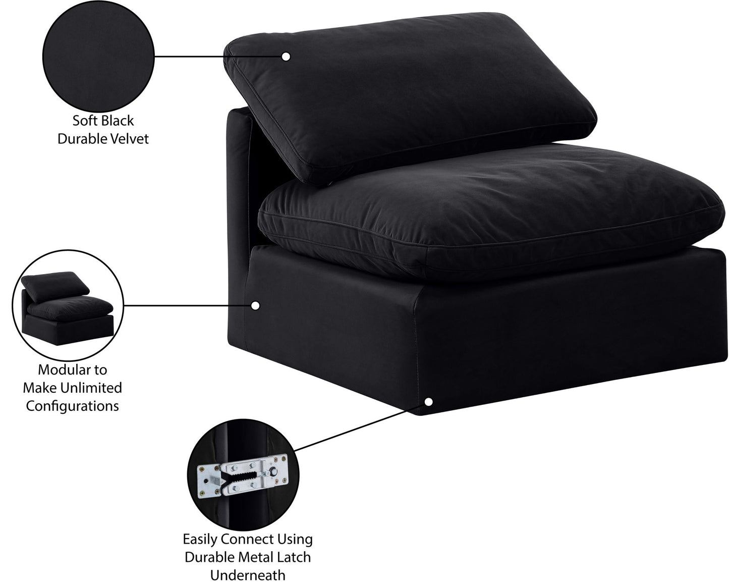 Indulge - Velvet Armless Chair