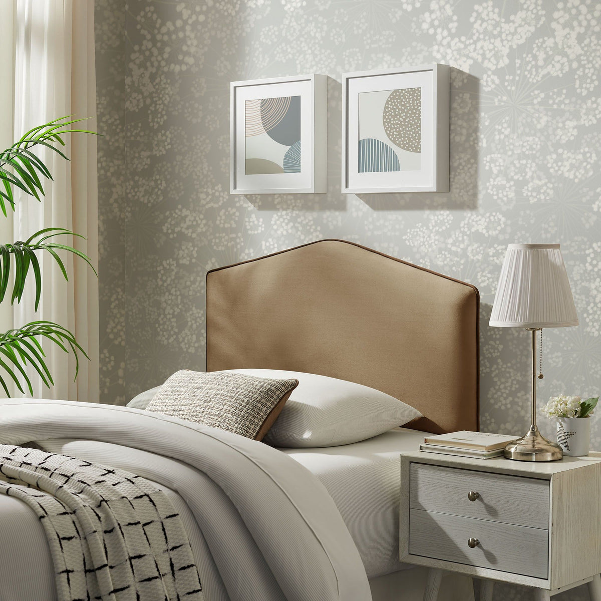 Cosette Performance Velvet Headboard - Twin, Taupe