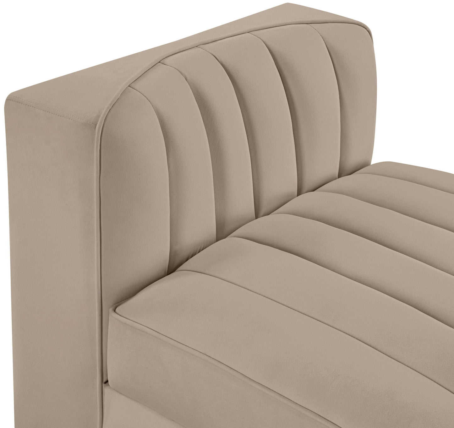 Rummi - Velvet Performance Fabric Upholstered Modular Armless Chair