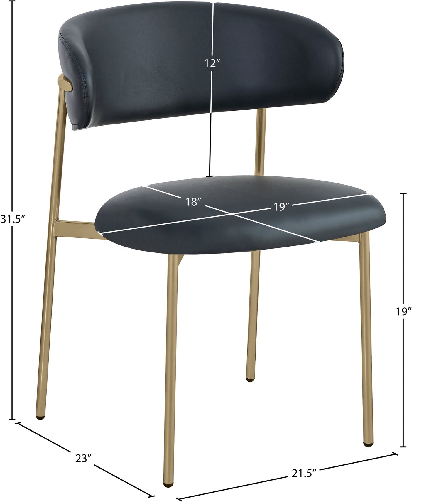 Lupita - Dining Chair With Brushed Gold Legs (Set of 2)