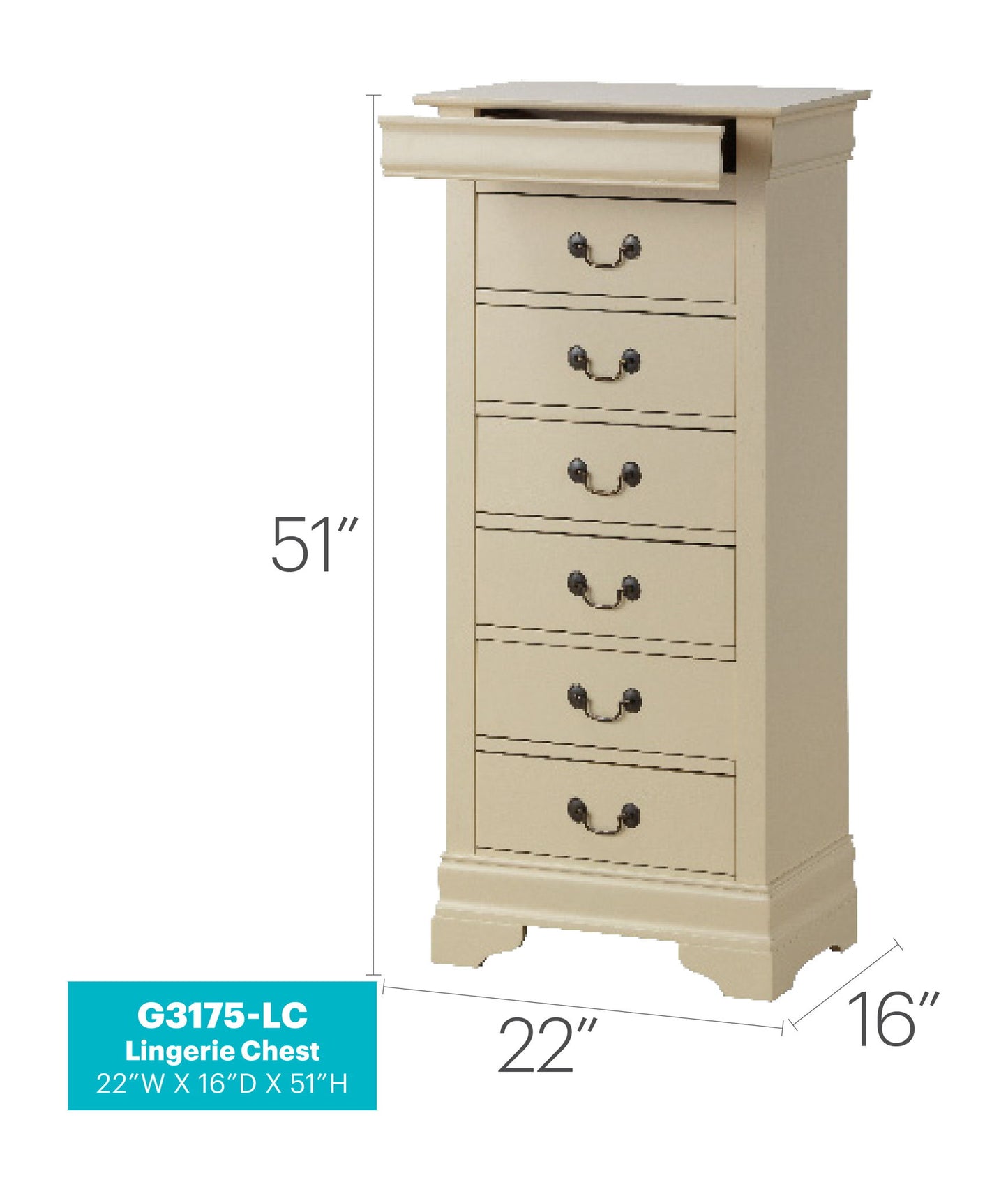 Glory Furniture - Louis Phillipe - Lingerie Chest