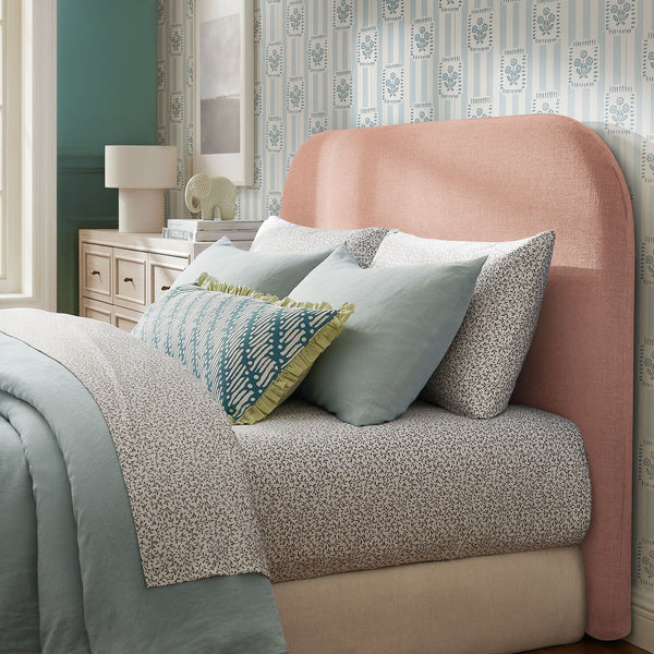 Keynote King Size Upholstered Fabric Headboard - Blush
