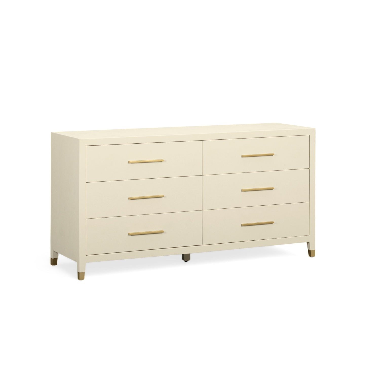 Dani - Faux Shagreen 6-Drawer Dresser - Cream