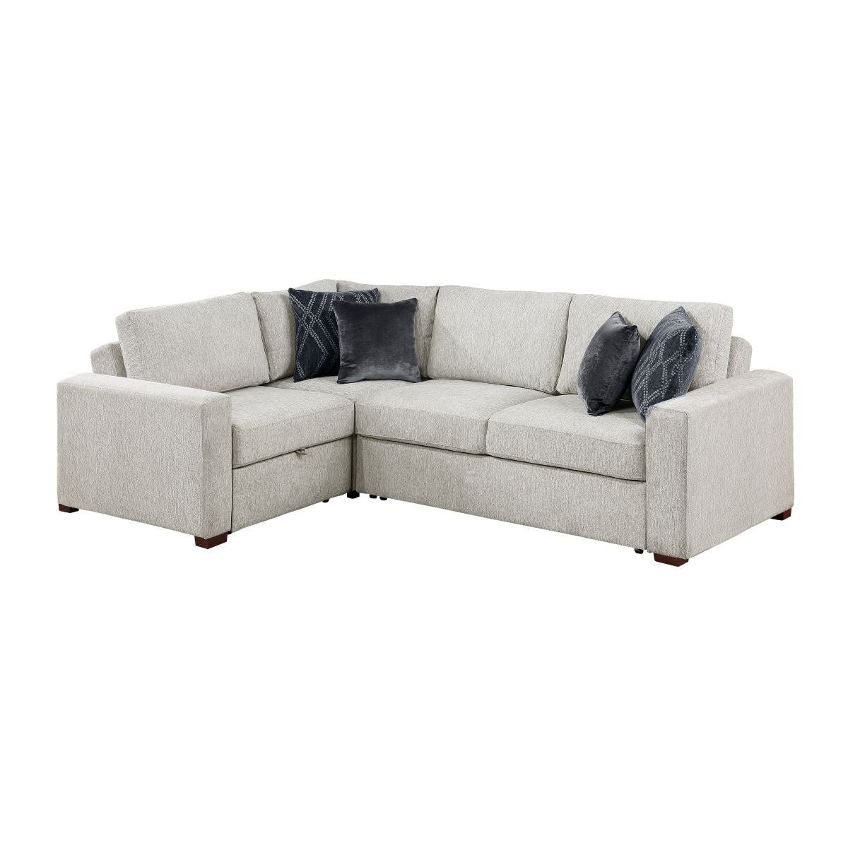 Isla 3-Piece Sectional with Pull-out Bed and Click Motion Back