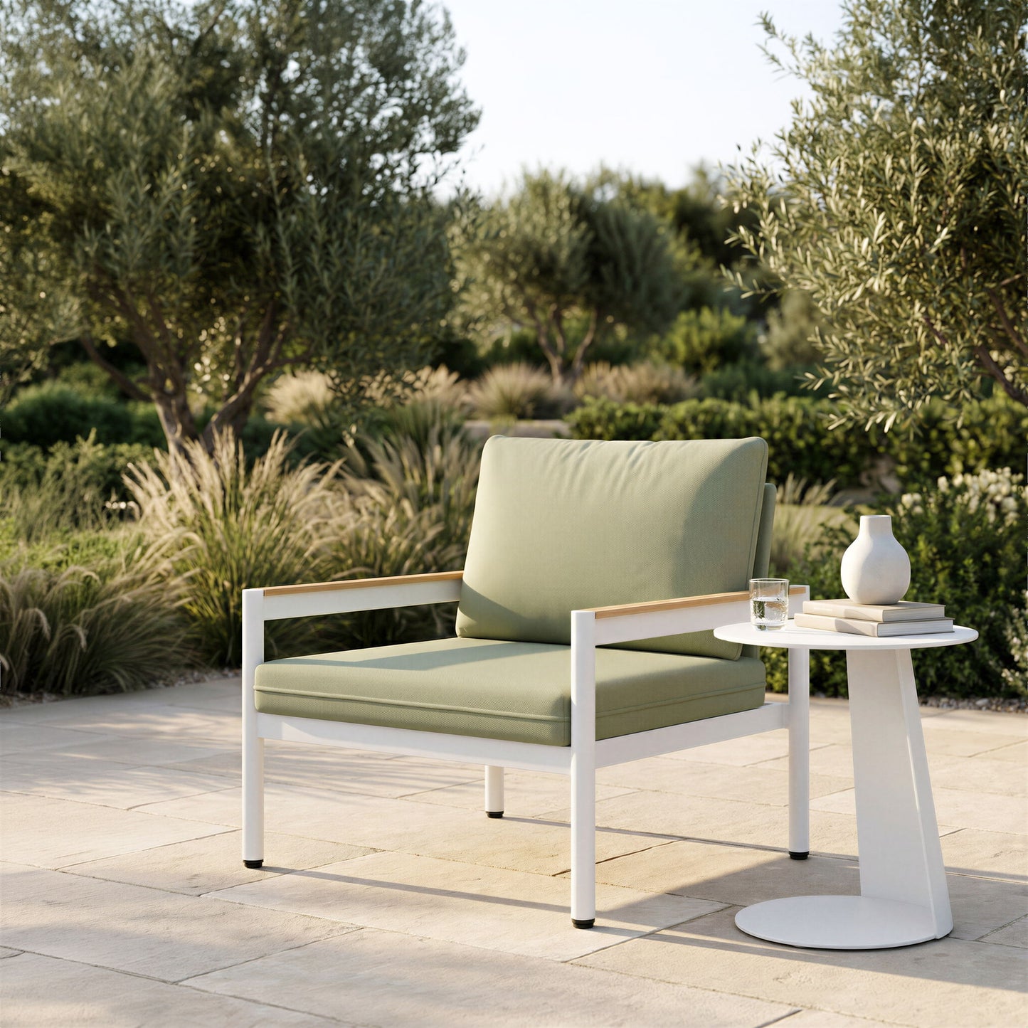 Lychee - Armchair - Green / White
