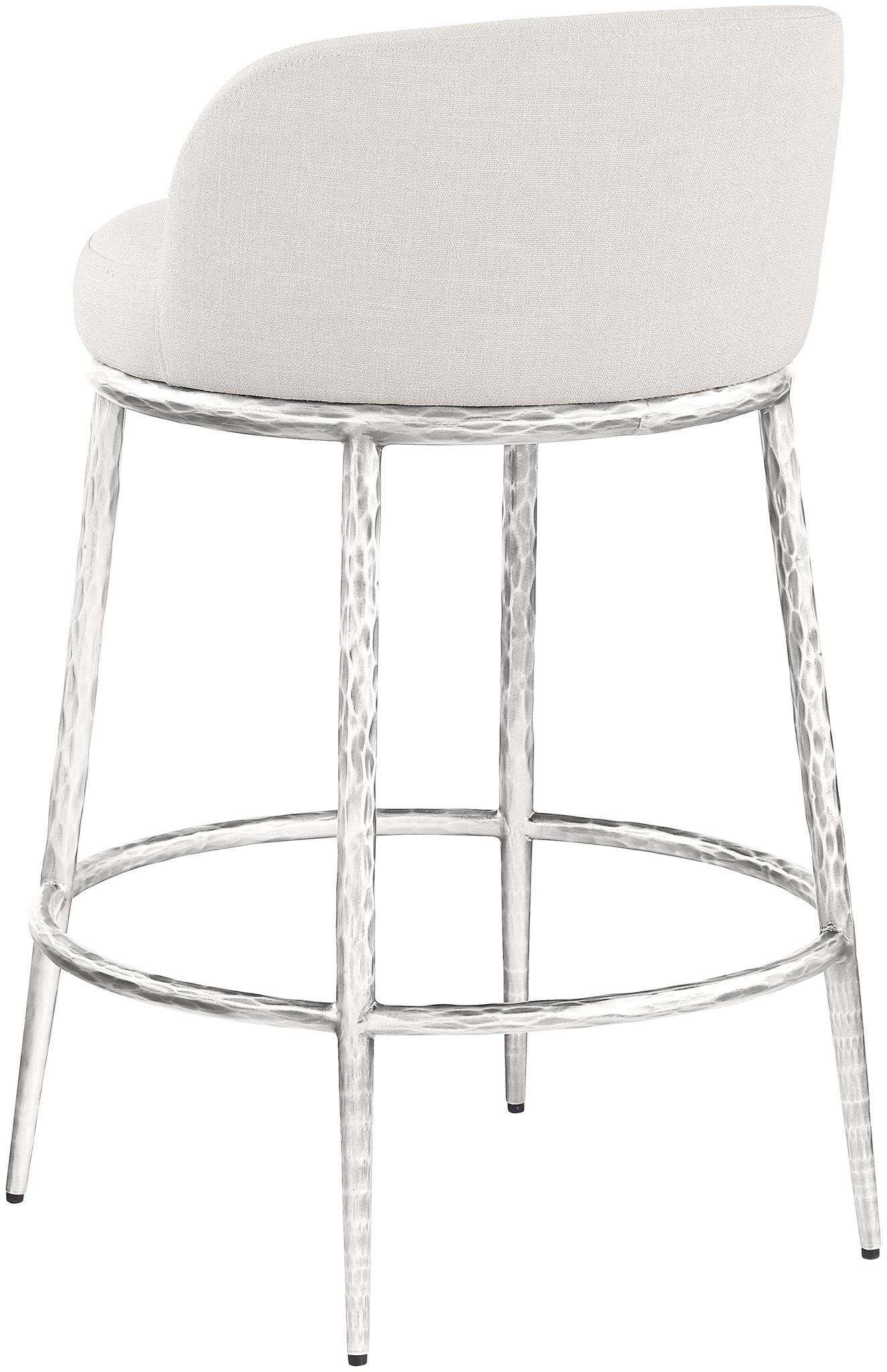 Ferro - Upholstered Counter Stool With Brushed Silver Base